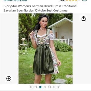 GloryStar Women's Dirndl Dress Traditional Bavarian Beer Garden Oktoberfest
